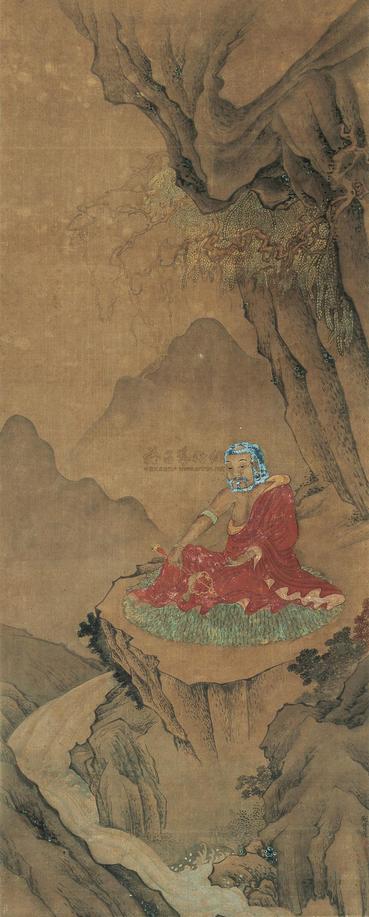 刘贯道 （款） 红衣罗汉 立轴