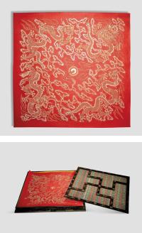 红地金彩绘龙纹宫绢 （五十张）
