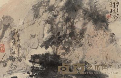 傅抱石 1946年作 山雨欲来 镜心 26×40cm