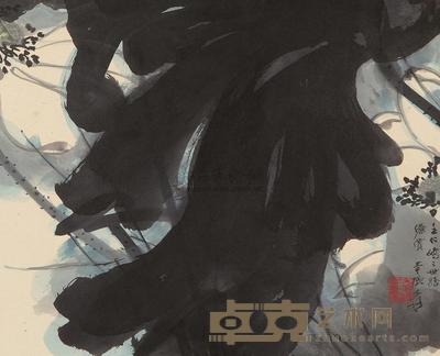 张大千 荷花 镜心 37.5×45cm