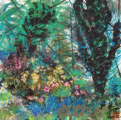 林风眠 花园一角 镜心 34×34cm