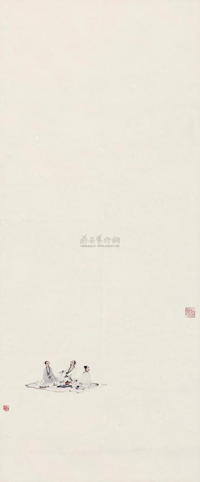 傅抱石 观瀑图 立轴