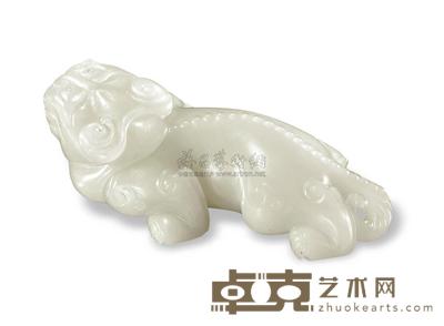 清 白玉瑞兽 长8cm
