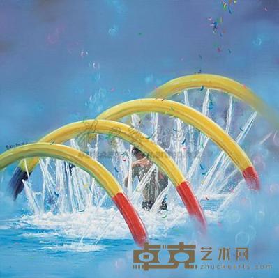 李胤 1998年作 彩虹2. 110×110cm