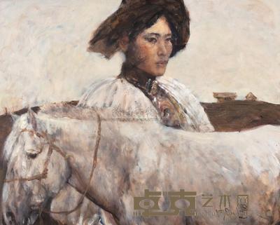 何多苓 1993年作 白马与女人 94×117cm