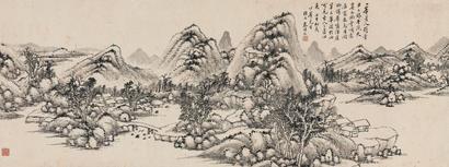 秦祖永 壬午（1882年）作 山居图 横幅