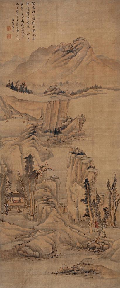 曹有光 丙午（1666年）作 秋山觅友 立轴