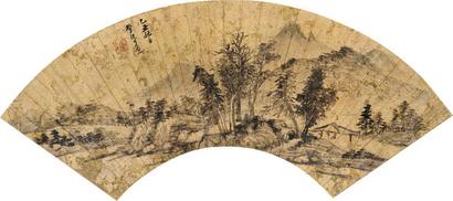 李流芳 乙丑（1625年）作 山水 扇面