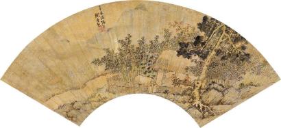 刘原起 辛未（1631年）作 赏秋图 扇面