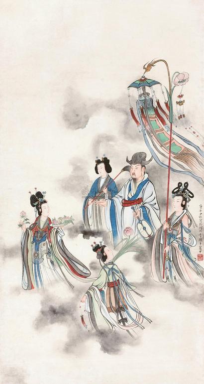 卜孝怀 庚午（1930年）作 巡天图 立轴