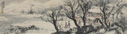 傅抱石 乙酉（1945年）作 袁安卧雪图 横幅