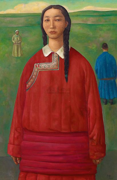 韦尔申 1992年作 红服姑娘