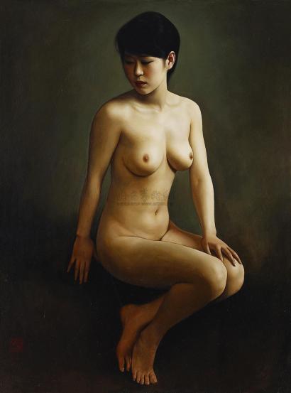 薛雁群  1992年作 坐着的女人体