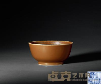 清乾隆 紫金釉碗 直径12.7cm
