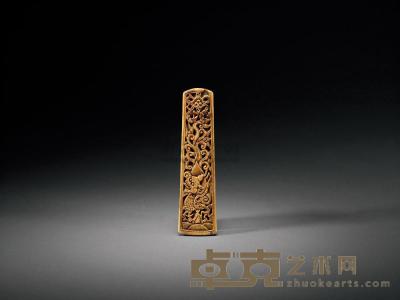 明中期 象牙雕香草龙纹拍板 长15.7cm