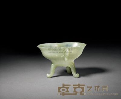 清中期 玉雕爵杯 12×9.7×7.6cm