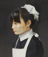 安田梓 2008年作 女佣服装的少女