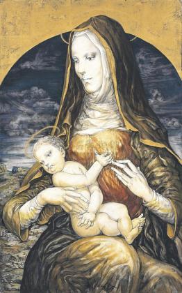 藤田嗣治 1962年作 圣母像（二人像）