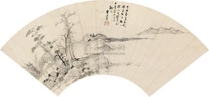 李流芳 仿倪云林笔意 扇片
