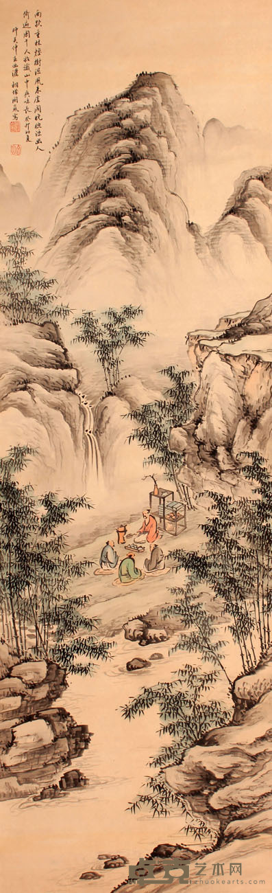 山水立轴 126×39