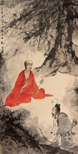 山水人物立轴