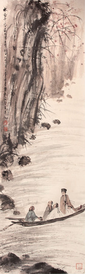 山水人物立轴