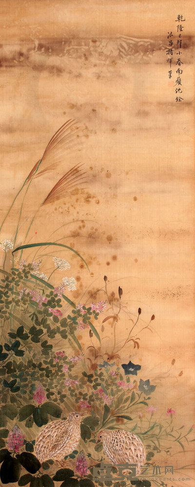 花鸟立轴 100×40