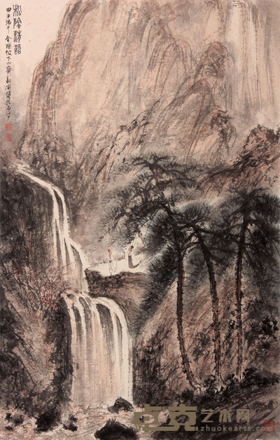 山水人物立轴 80×51