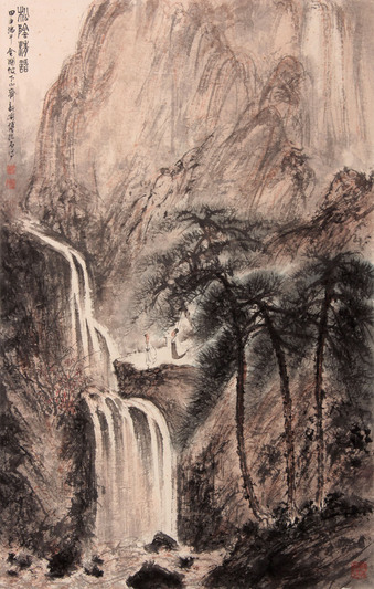 山水人物立轴