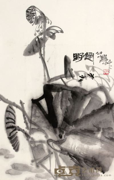 荷花立轴 69×44