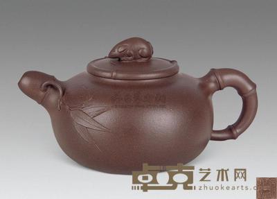何道洪製竹趣壶 长17.5cm