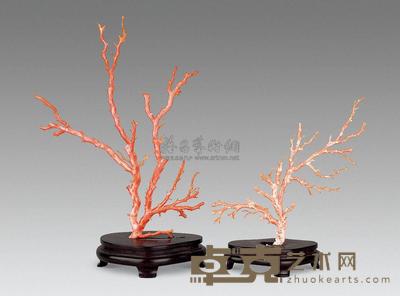 民国 珊瑚树摆件 （两件） 尺寸不一