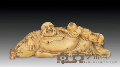民国 象牙刻弥陀笔架 长8.9cm