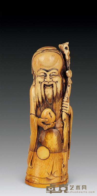 民国 象牙寿星 高19cm