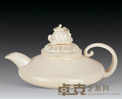 民国 象牙刻玄武扁壶 长12.4cm