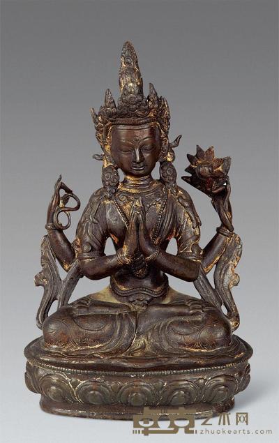 清 铜佛 高20cm