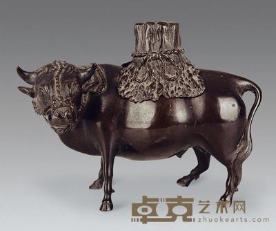 清 铜牛摆件 长21.5cm