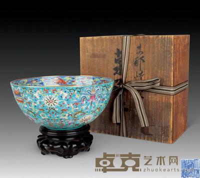 清道光 粉彩八宝纹大碗 直径21cm