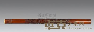 清 竹刻人物香筒 长32.5cm