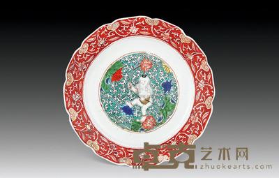 清康熙 五彩婴戏盘 直径21cm