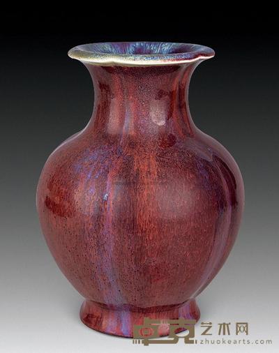 清 窑变釉石榴尊 高19.5cm