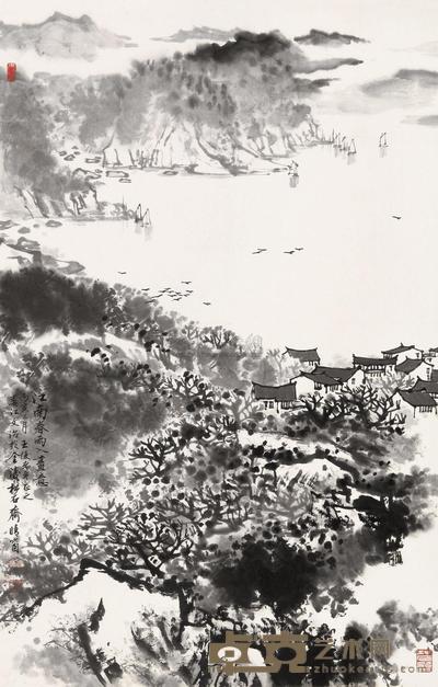 宋文治 江南春雨入画意 镜心 70×45cm