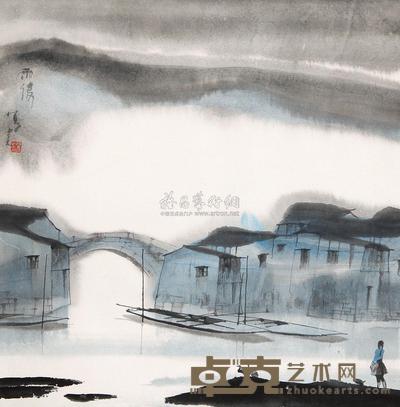 杨明义 雨後 镜心 48×47cm