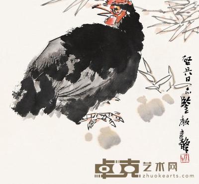 张继馨 竹鸡图 镜心 38.5×41.5cm