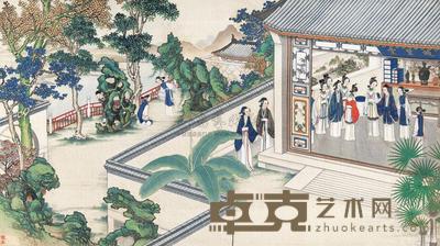 大观园仕女图 镜心 49.5×88cm