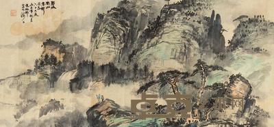 朱梅邨 寿比南山图 镜心 43×93cm