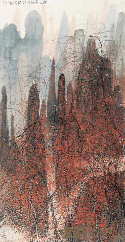 朱道平 霜秋图 立轴 102×53.5cm
