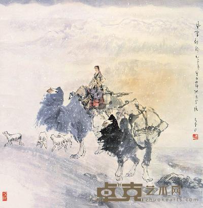 李山 风雪驼铃 立轴 69×68cm
