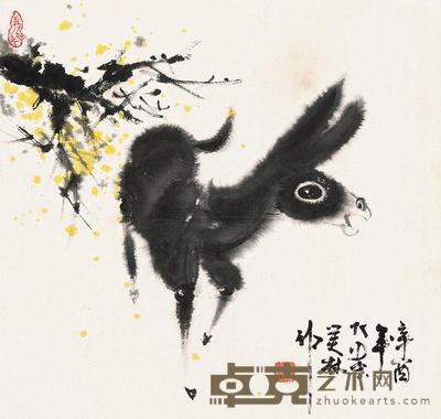 韩美林 雏驴图 镜心 35×35cm