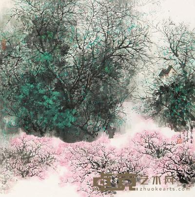 卢星堂 江南三月 立轴 69×69cm
